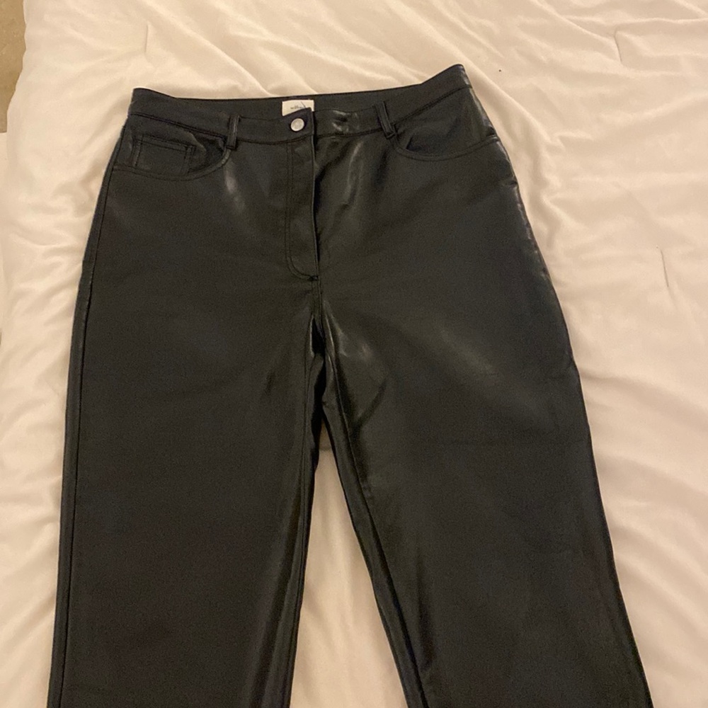 Aritzia Wilfred Black Leather Pants